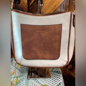 Bostanten Brown and Cream Shoulder Bag